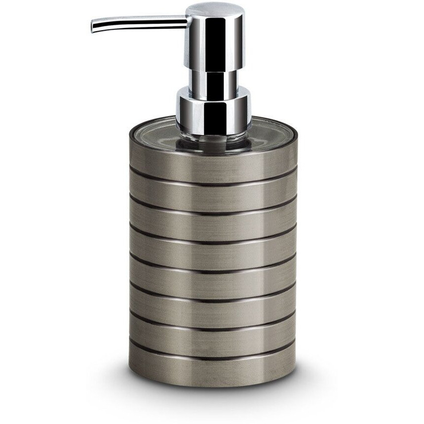 Freelance Miami Polystyrene 4 Pieces Bathroom Set-Dispenser, Toothbrush Holder, Tumbler & Soap Dish (Silver)