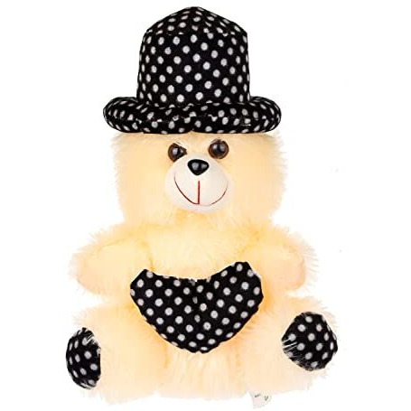 Fclues Cap Teddy Bear Soft Toy | Birthday Gift For Girls/Wife, Boyfriend/Husband, Soft Toys Wedding For Couple Special, Baby Toys Gift Item (Blkcr)