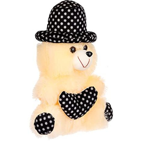 Fclues Cap Teddy Bear Soft Toy | Birthday Gift For Girls/Wife, Boyfriend/Husband, Soft Toys Wedding For Couple Special, Baby Toys Gift Item (Blkcr)