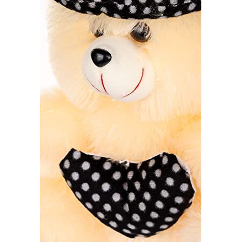Fclues Cap Teddy Bear Soft Toy | Birthday Gift For Girls/Wife, Boyfriend/Husband, Soft Toys Wedding For Couple Special, Baby Toys Gift Item (Blkcr)