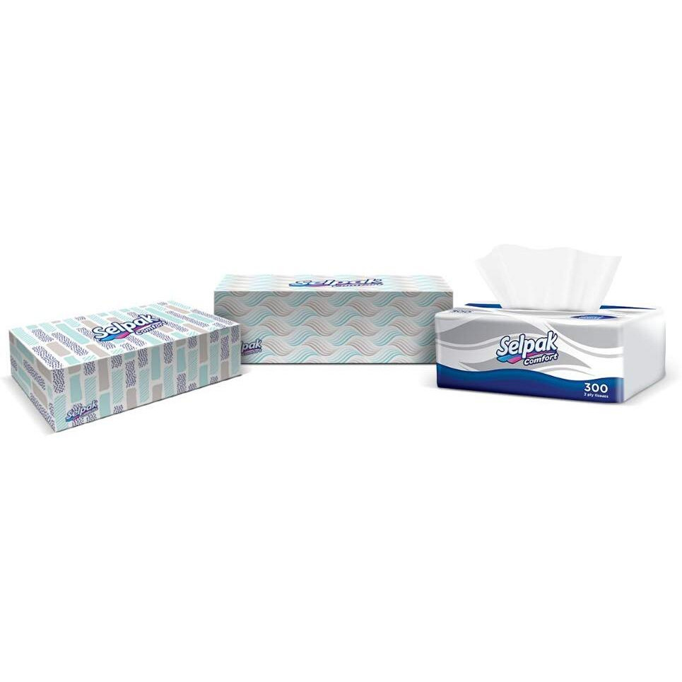 Selpak Mini Facial Tissue Box 3 Ply 70 Sheets Per Box (12)
