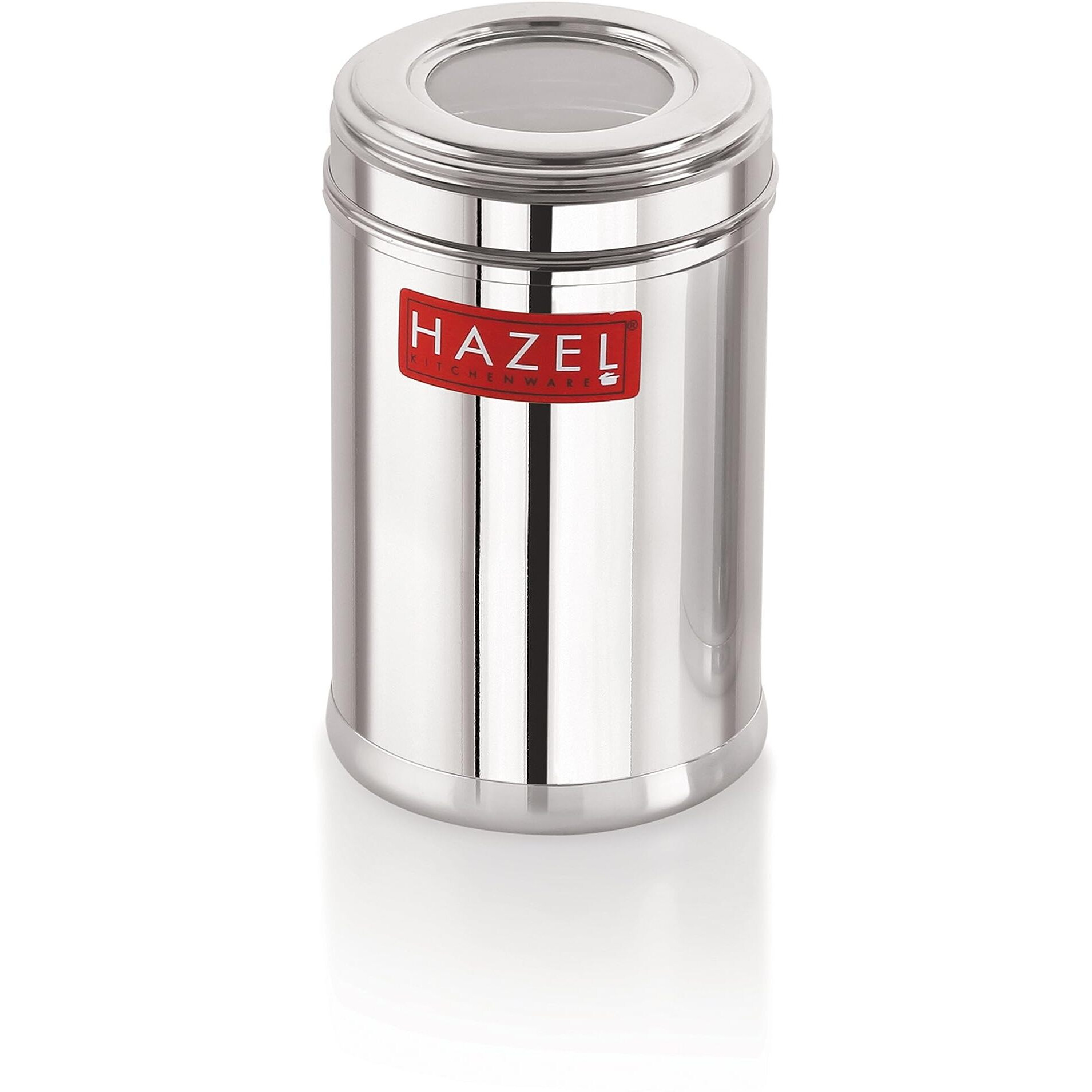 Hazel Stainless Steel Kitchen Container With Transparent Lid | Top See Through Kitchen Container Set With Matt Finish | Multipurpose Container For Kitchen Storage, 700 Ml