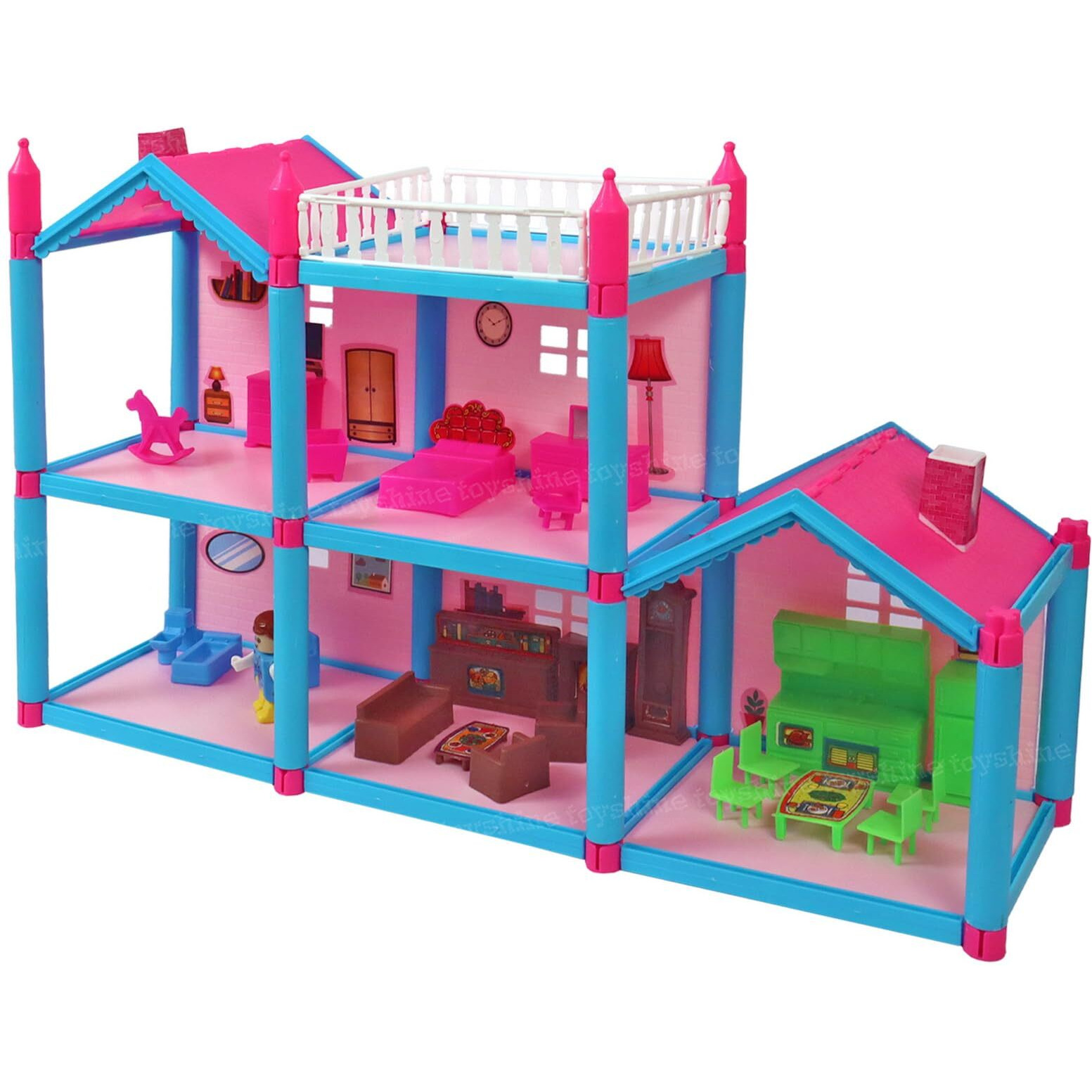 Toyshine Diy Doll House Creative Edition With Accessories Included (Multicolour, 108 Pieces )