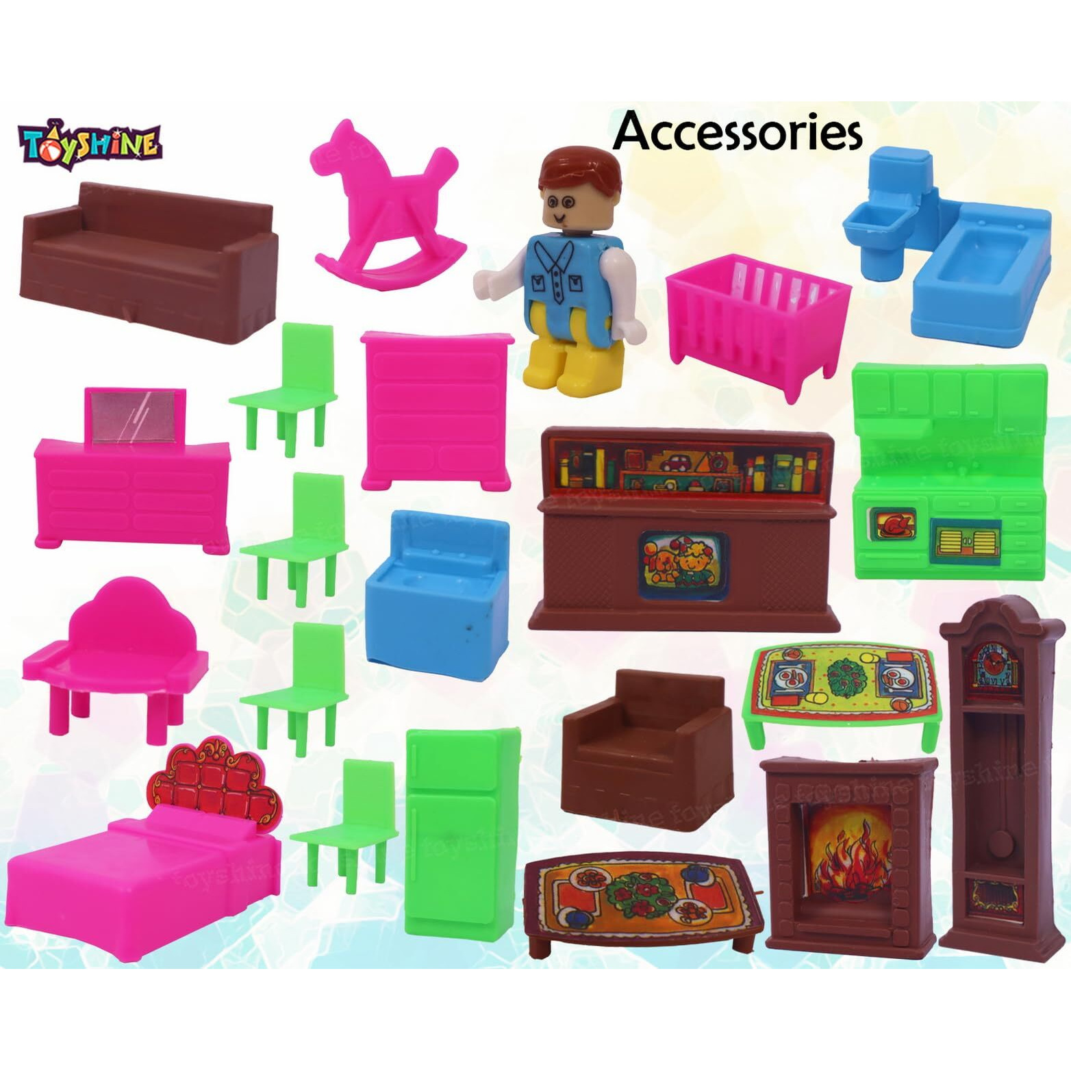 Toyshine Diy Doll House Creative Edition With Accessories Included (Multicolour, 108 Pieces )