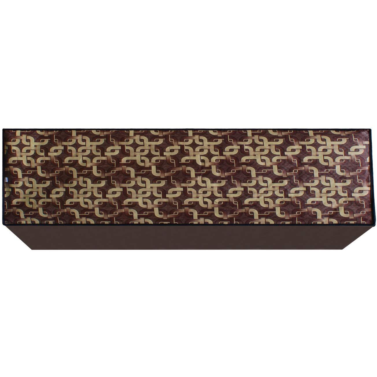 Dream Care Beige Colored Ziczac Printed Ac Cover For Blue Star Bi-5Hw12Zcrx 1 Ton 5 Star Split In Unit
