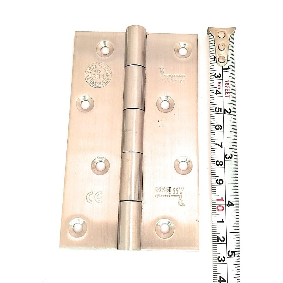 Ssiskcon 5 Inch X 3 Mm/ 10 Gauge/304 Grade (Pack Of 5) Stainless Steel Door Butt Hinges With Screws Export Quality