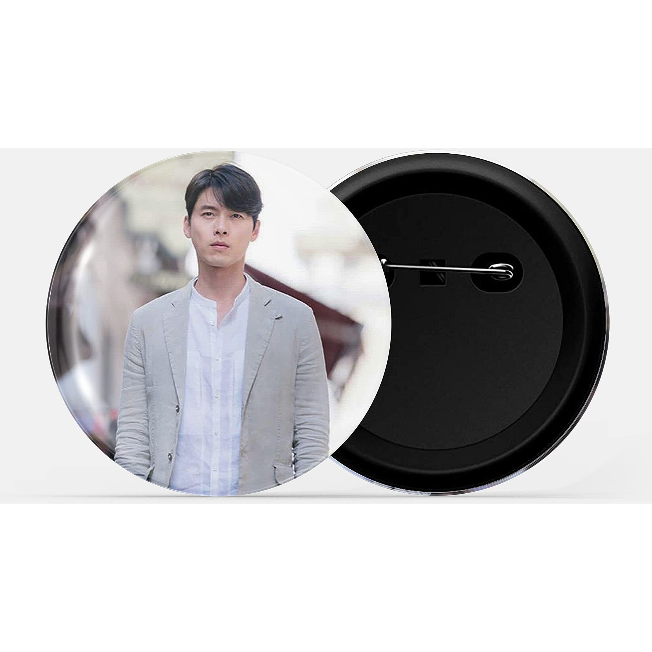 Dhcrafts Pin Badges K-Drama Korean Actor Multicolour Hyun Bin D4 Glossy Finish Design Pack Of 1