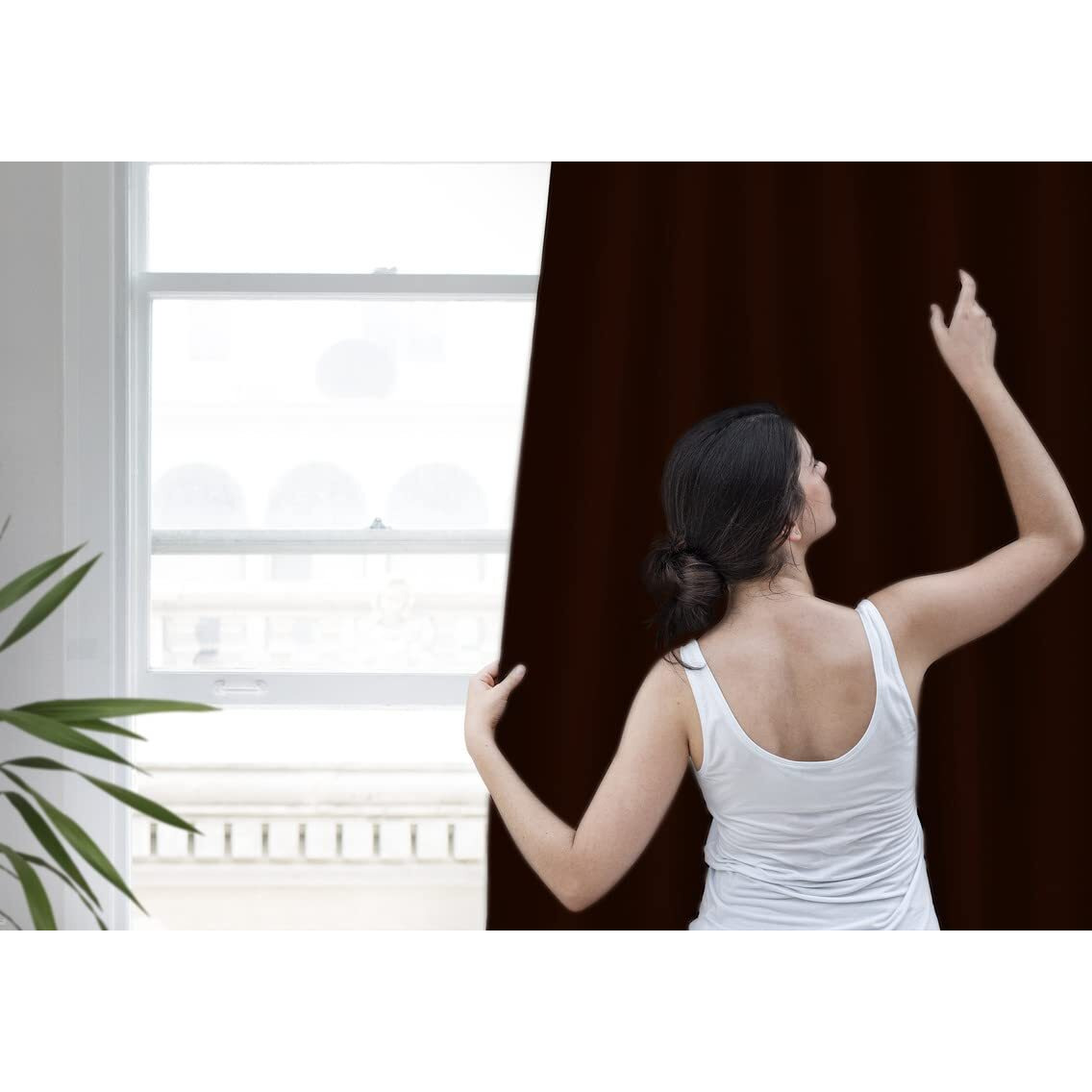 Bhoomi Impex Room Darkening Blackout Curtain Long Door - 9 Feet, Thermal Insulated Eyelet Noise Reducing Blackout Curtains - Chocolate Solid