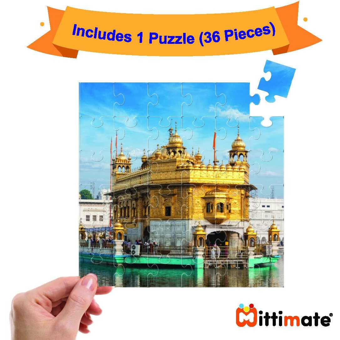 Mittimate 36-Piece Golden Temple Jigsaw Puzzle For Kids 4+ | Enhances Imagination, Coordination, And Patience For Focus And Memory Development