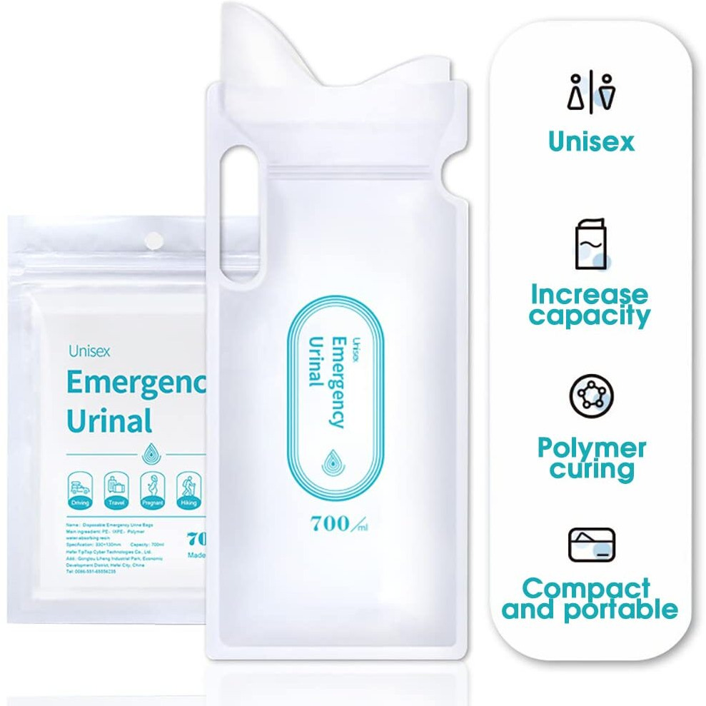 Hannea 4Pcs Urine Bags For Men Women, 700Ml Outdoor Emergency Car Urinal Pee Bag, Gel Vomit Bag For Travel Traffic Jam Children Patient Pregnant