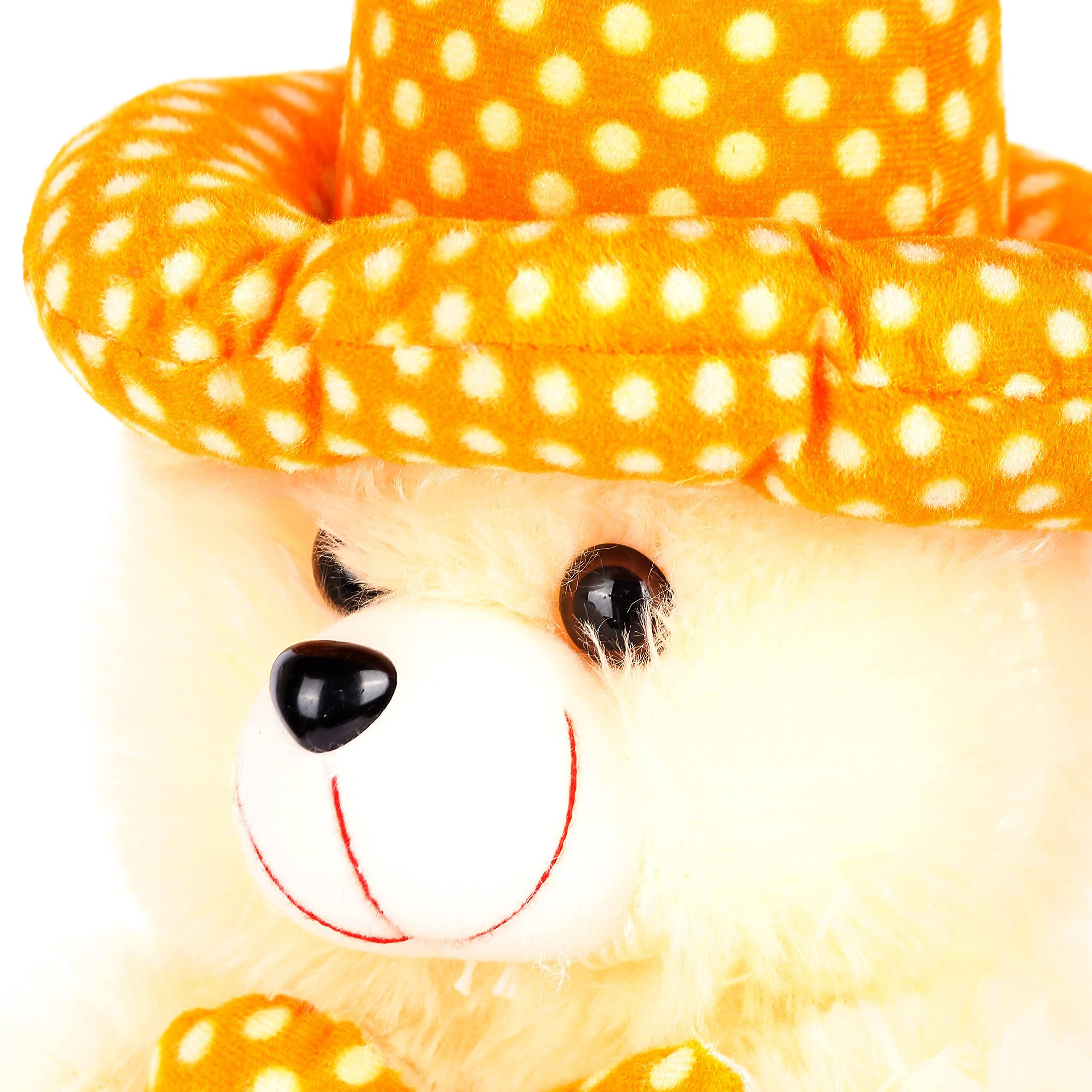 Fclues Cap Teddy Bear Soft Toy | Birthday Gift For Girls/Wife, Boyfriend/Husband, Soft Toys Wedding For Couple Special, Baby Toys Gift Item (Cream)