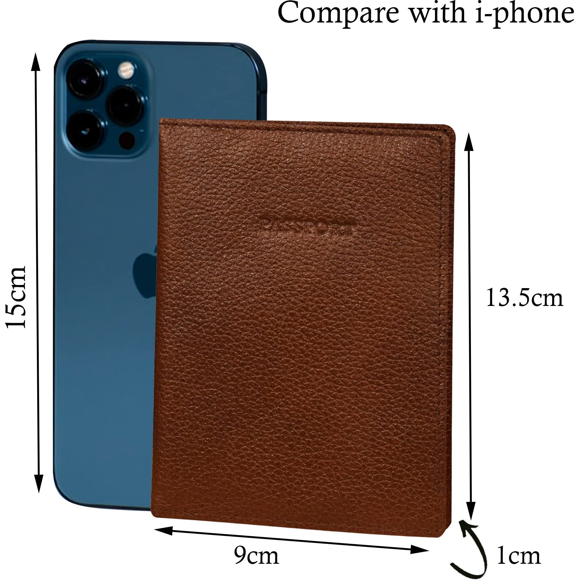 Abys Genuine Leather Coffee Brown Passport Wallet||Passport Cover For Men & Women (Tan)