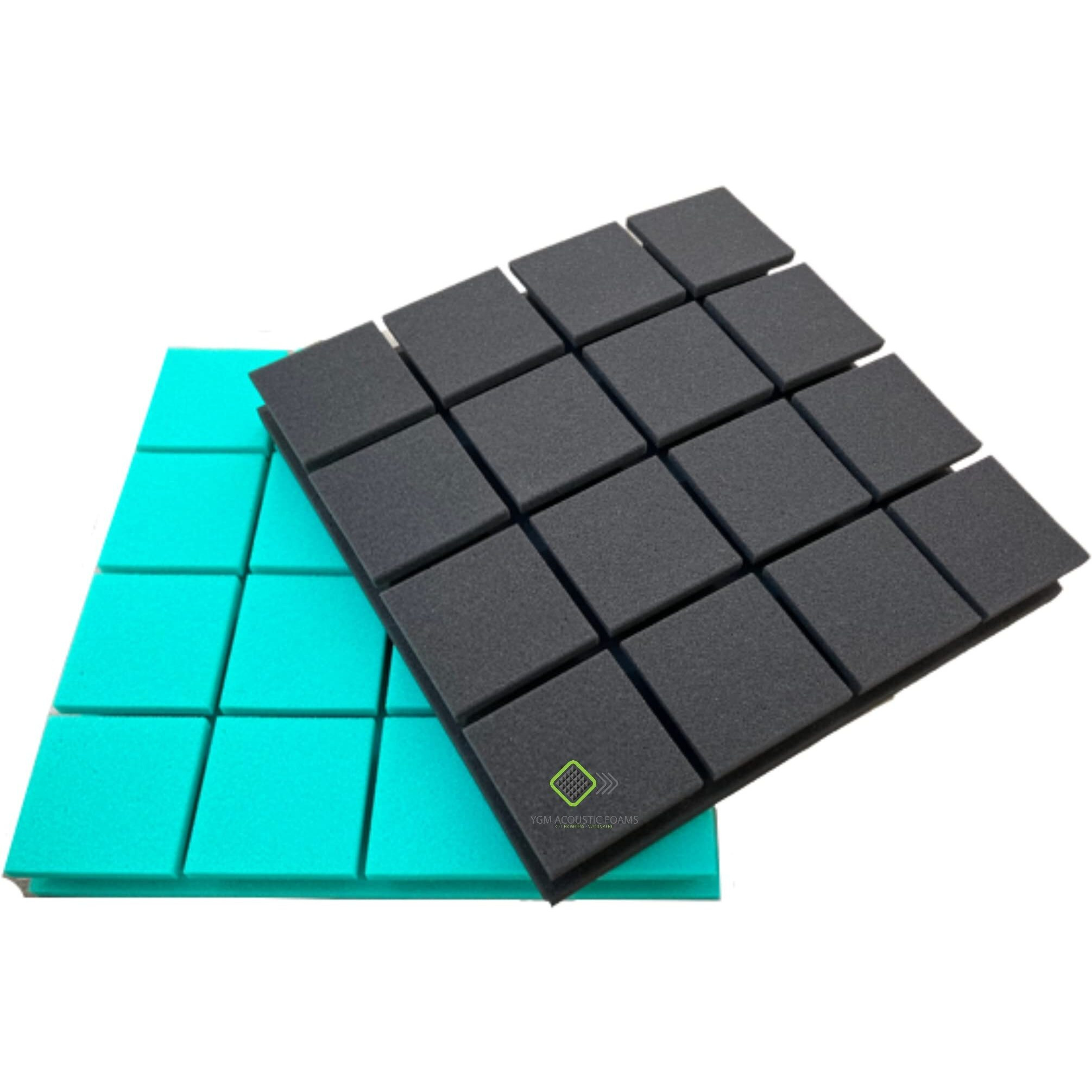 Ygm Acoustic Foams Turbo Acoustic Soundproofing Studio Panels, Set Of 9, 12" X 12" X 2", 50 Kg/M Density, 3D Structure (Emerald Green)