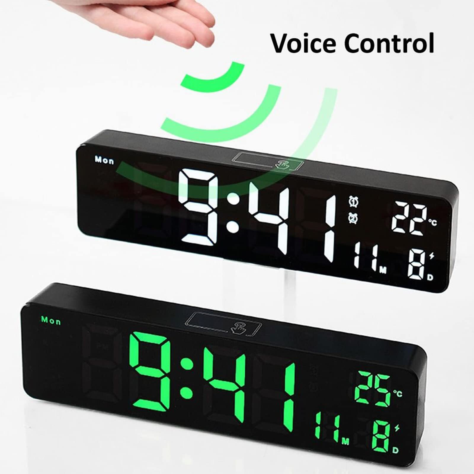 Threeh Plastic Led Digital Alarm Clock With Large Led Display Adjustable Dimmer 12/24 Hours Format Dual Alarm Clock Usb Cable Powered - White