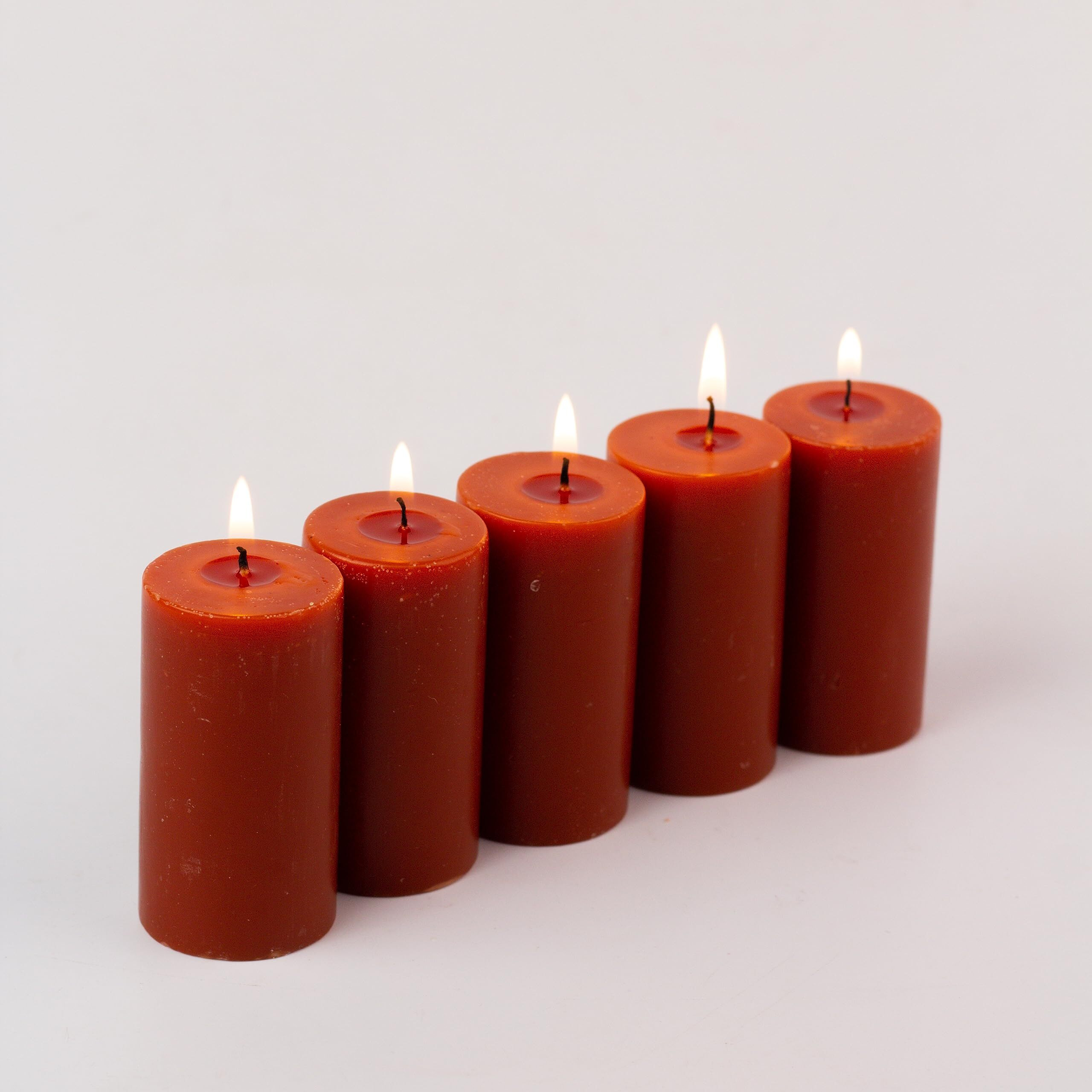 Auradecor Set Of 5 Fragrance Pillar Candle || Long Burning || Aroma Candle || Gift Set || Candle Pillar Set (Chocolate)