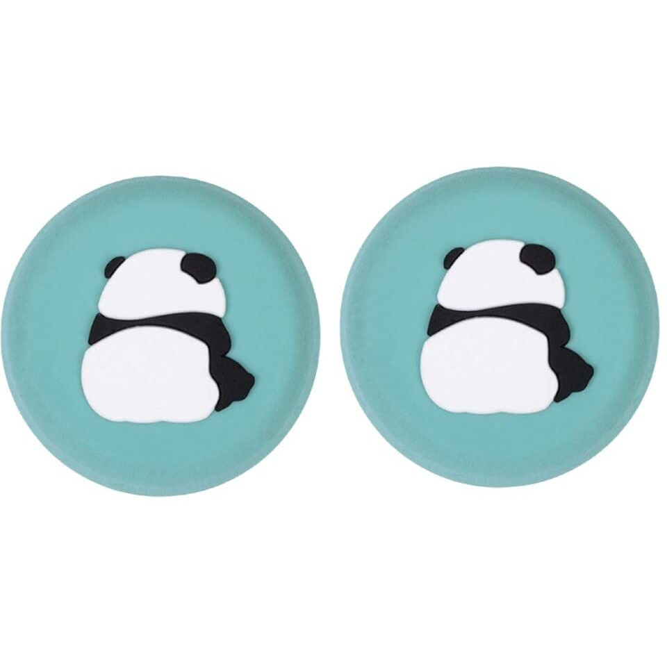Mockery Door Stoppers Cartoon Cute Animals Design Silicone Self-Adhesive Absorbing Gel For Children's Room Door Lock Protective Pad Handle For Furniture Refrigerator (Pack Of 2, Green)