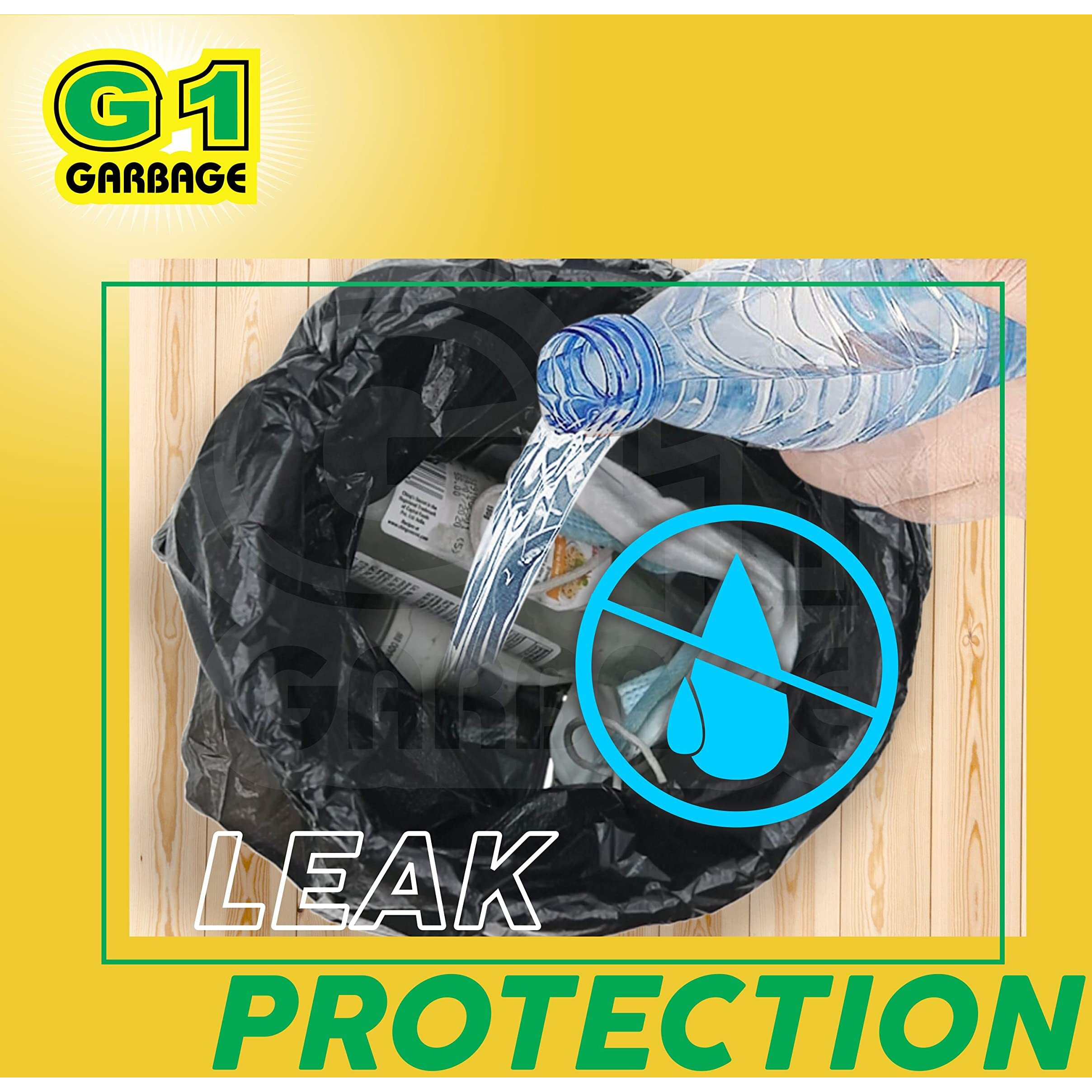 G 1 Plastic Garbage Bags | Medium | Black | 19X21 Inch | Buy 10 Packs Get 12 Packs | 300 + 60  360 Pcs | Dustbin Trash Waste Dustbin Disposable Covers | 48 X 54 Cm, 360 Count