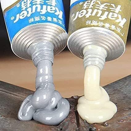 Updesh Magic Metal Mending, Cold Weld Metal Repair Paste Adhesive Gel, Ab Strong Glue Universal Metal Plastic Weld Repair Glue Aluminum, Chrome, Stainless Steel (2Pcs Tube)