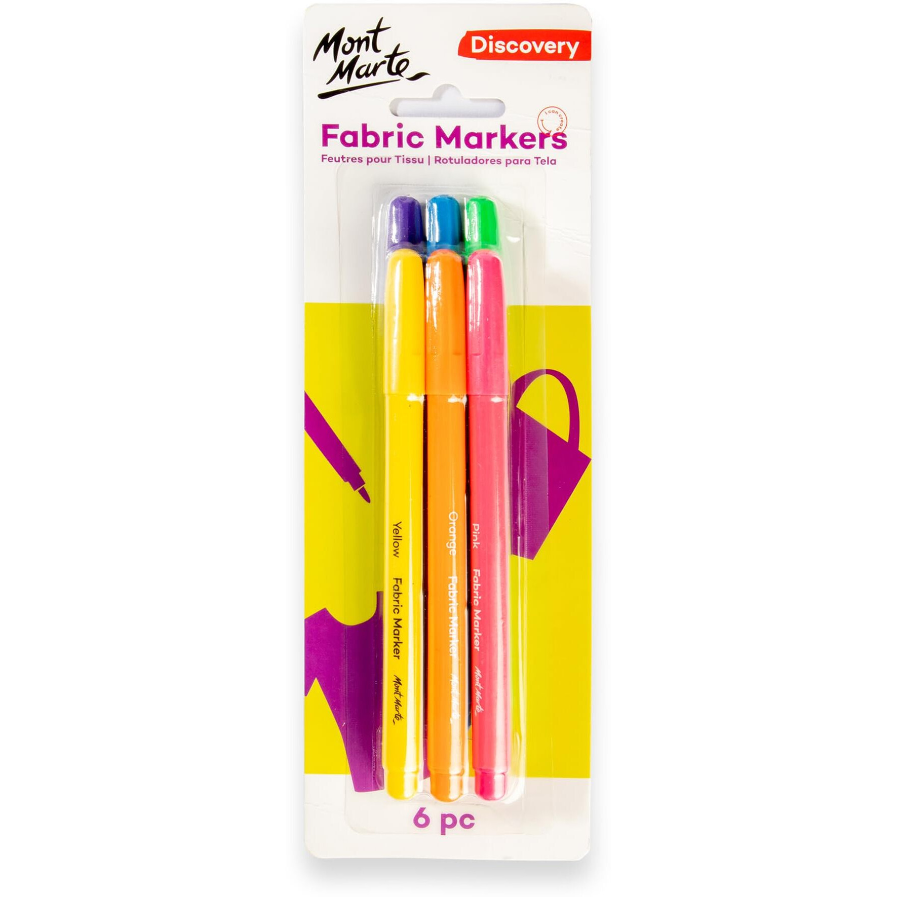 Mont Marte Fabric Markers (Dual Tip, 6)
