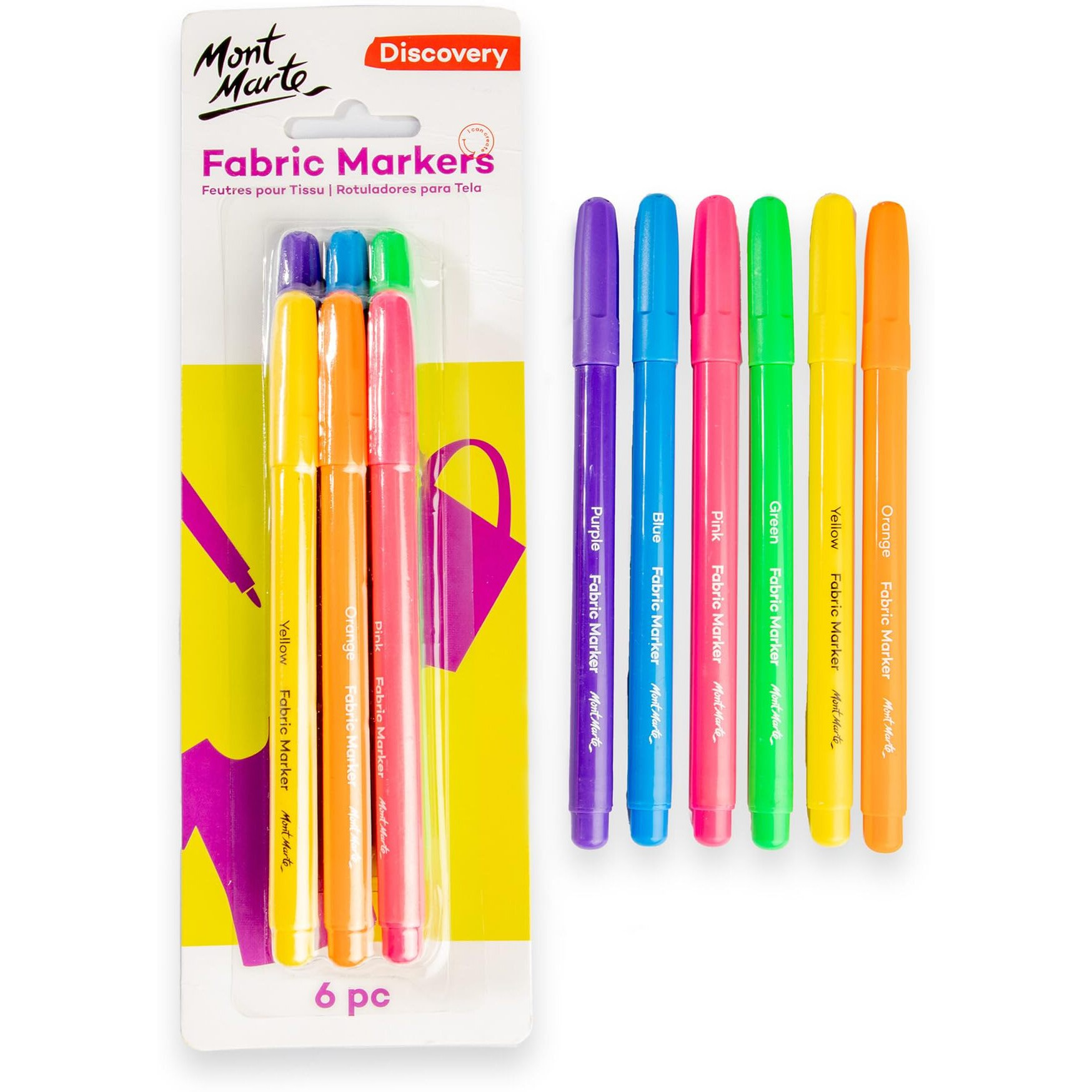 Mont Marte Fabric Markers (Dual Tip, 6)