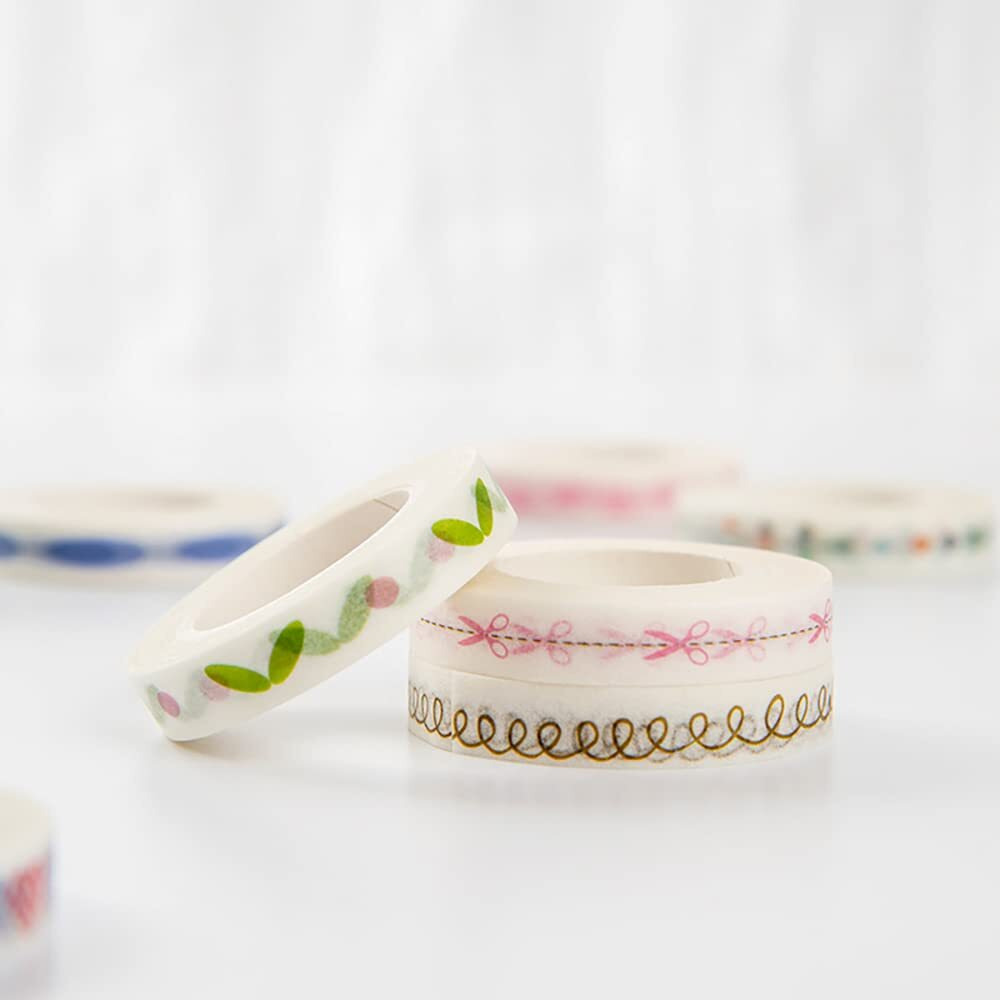 Hasthip 10 Pieces Flower Washi Tape Masking Tape Adhesive Decorative Tape Sticker For Scrapbooking