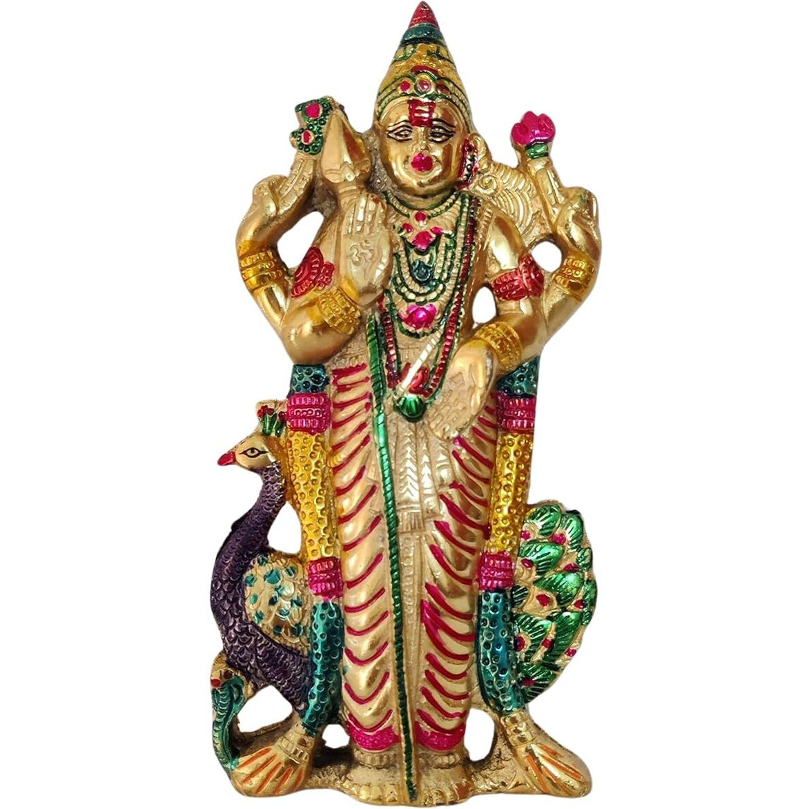 Puja Celebrations Malaysia Murugan | Wall Hanging | Home Decor | Return Gift | Size Height  9.5 Inches Breadth  4.5 Inches Material White Metal With Gold Oxidised