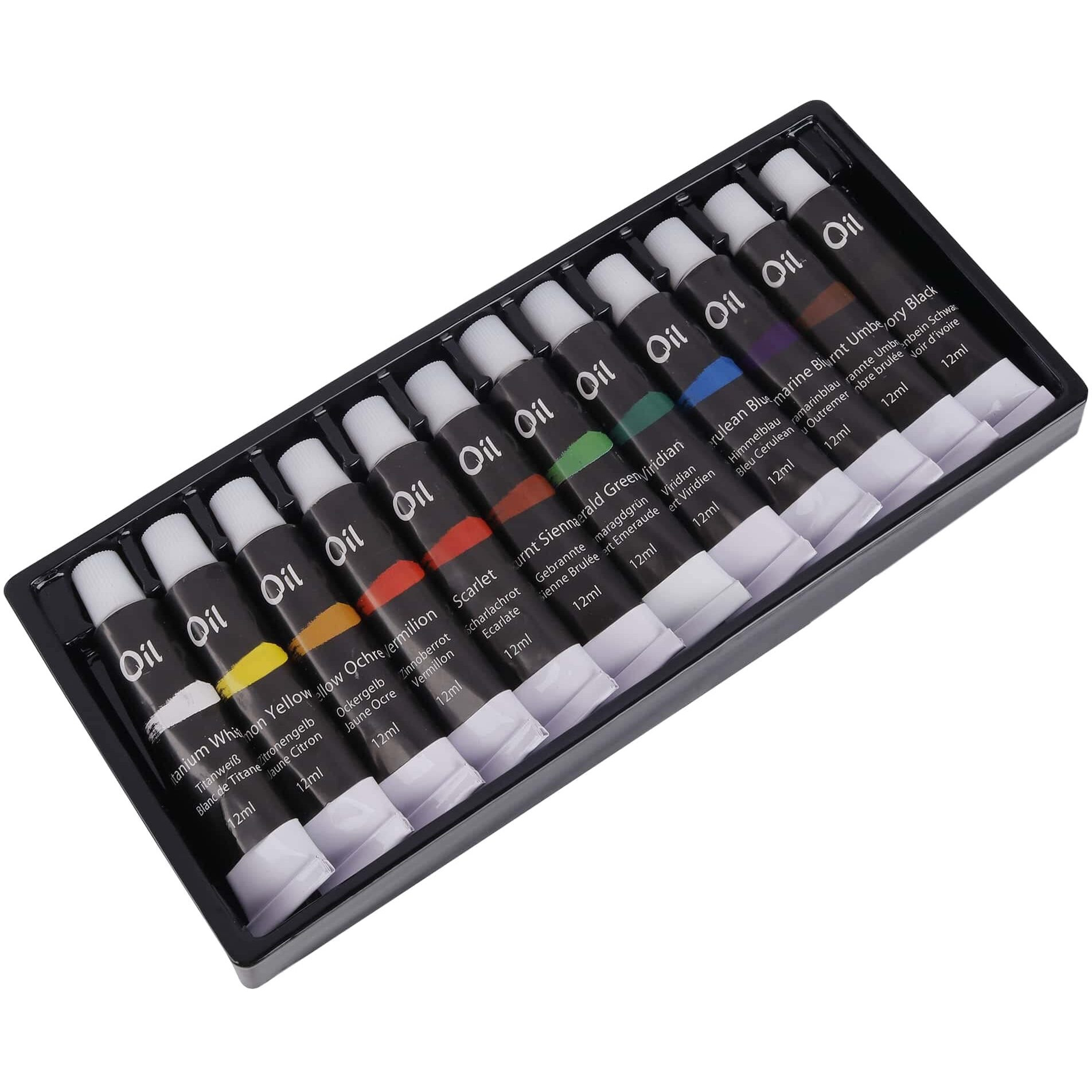 Worison Oil Color Box - 12Ml Tubes, 12 Shades, Multicolour