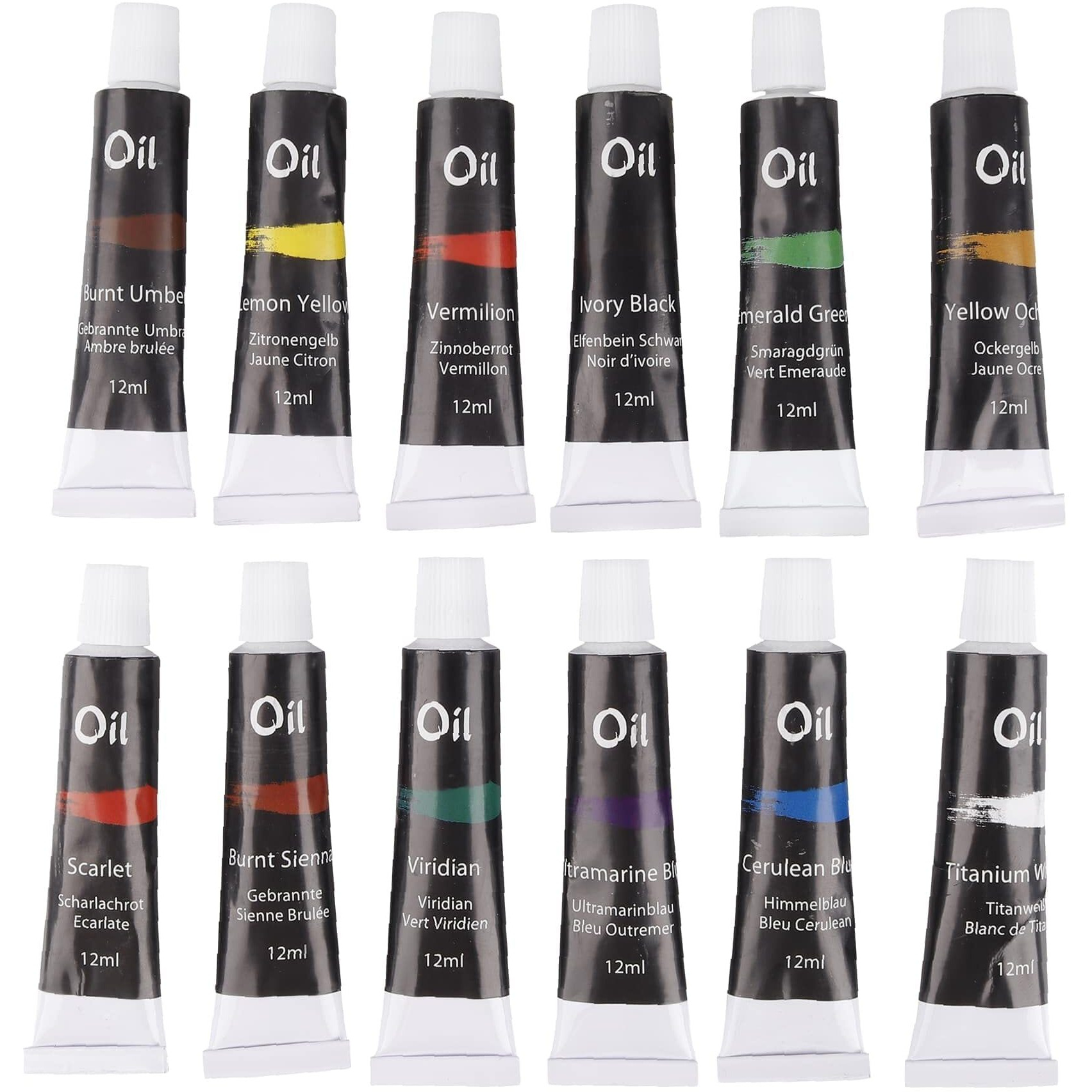 Worison Oil Color Box - 12Ml Tubes, 12 Shades, Multicolour