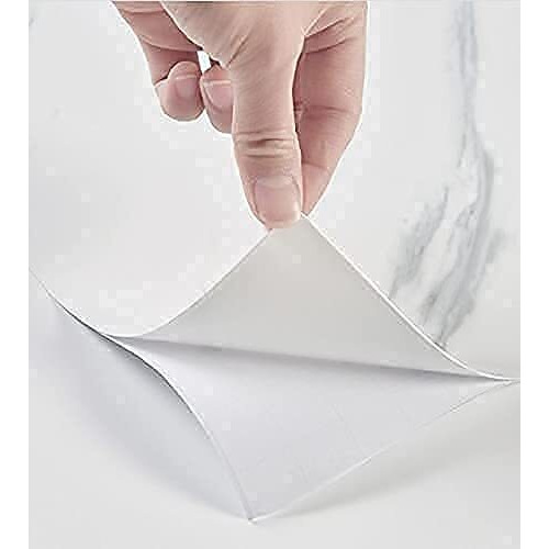 Veduaaru Innovation White Marble Foil Kitchen Stickers Oil-Proof Waterproof Self Adhesive Wallpaper Pvc Bathroom Wall Stickers Contact Paper (White Marble 60 * 200Cm)