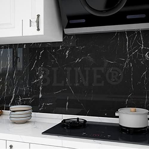 Om Akshar Self Adhesive Stickers Black Self-Adhesive Wall Sticker And Heat Resistant Pvc Bathroom Wall Stickers Contact Paper Marble For Home An Kitchen (2 M Black A)