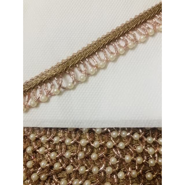 Eera Fashion Icing Private Limited Eerafashionicing Tassel Fringe Sequence Lace Border For Saree, Lehenga, Dupatta, Bag, Craft And Decorations (3.5 C.M. X 9 Metre) (Anmol - Rose Gold)