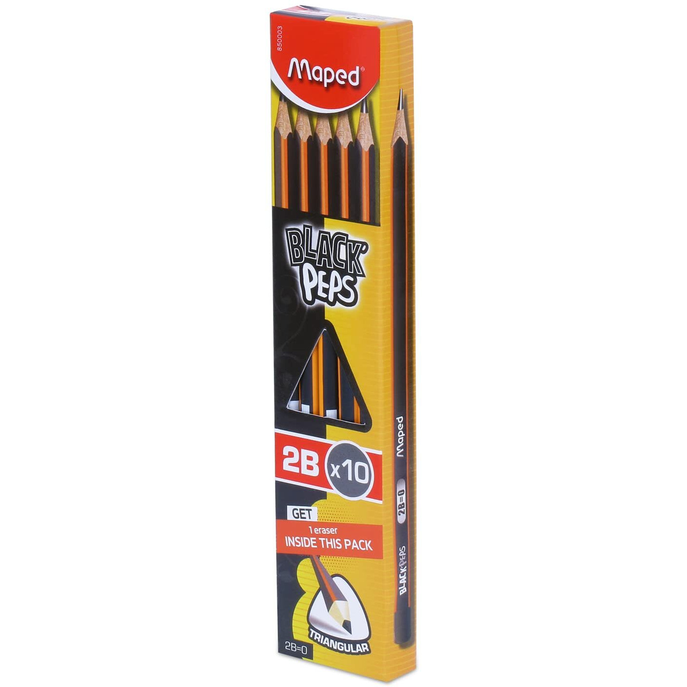 Maped Wooden Traingular Shape Black Peps 2Bx10 Nrt Pencil With Eraser