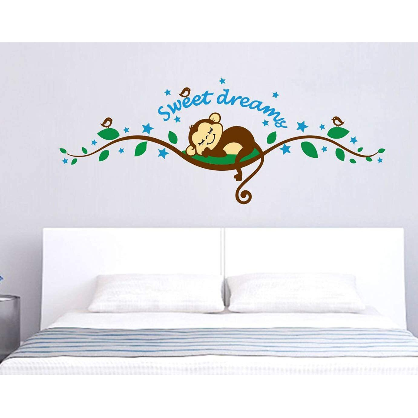 Ghar Kraft Sweet Dreams Sleeping Monkey Wall Sticker For Living Room, Kids Room, Home Decor