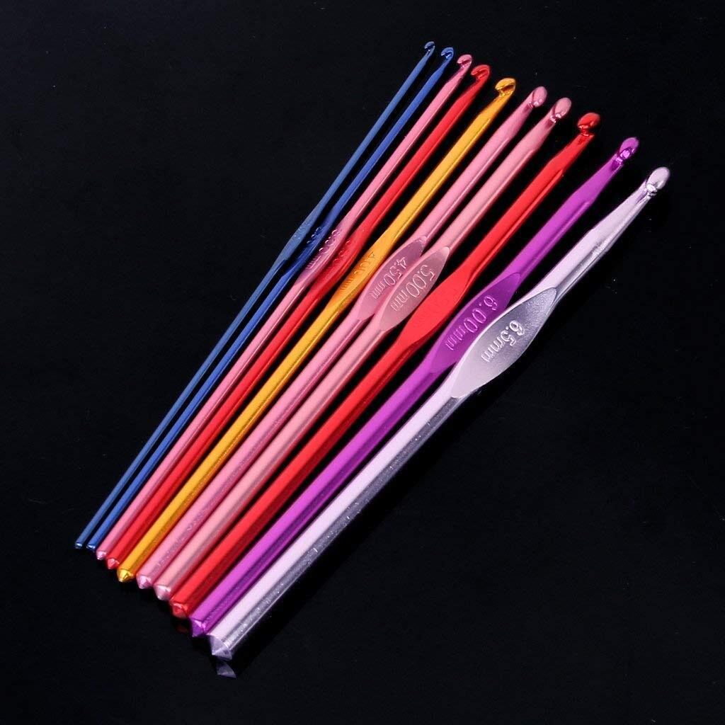 Bidking Choice Aluminium Crochet Hooks Knitting Needles Set With Case (Multicolour) - 22 Pieces