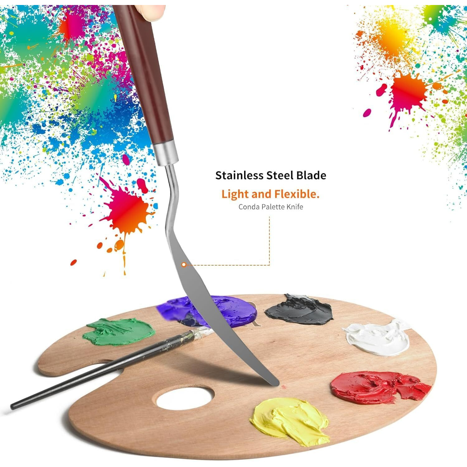 Naitik Creation 5Pcs Palette Knife, Stainless Steel Spatula Palette Knife Set, Pallet Knife, Painting Knives For Artist Oil Canvas Mixing Colour