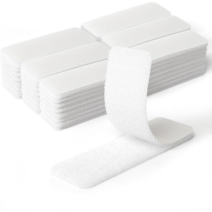 Kichker 10 Sets Heavy Duty Hook And Loop Strips With Adhesive, 4X1 Inch Strong Fasteners, Stick-On Back Double Side Mounting Interlocking Tape For Home School Office (White)