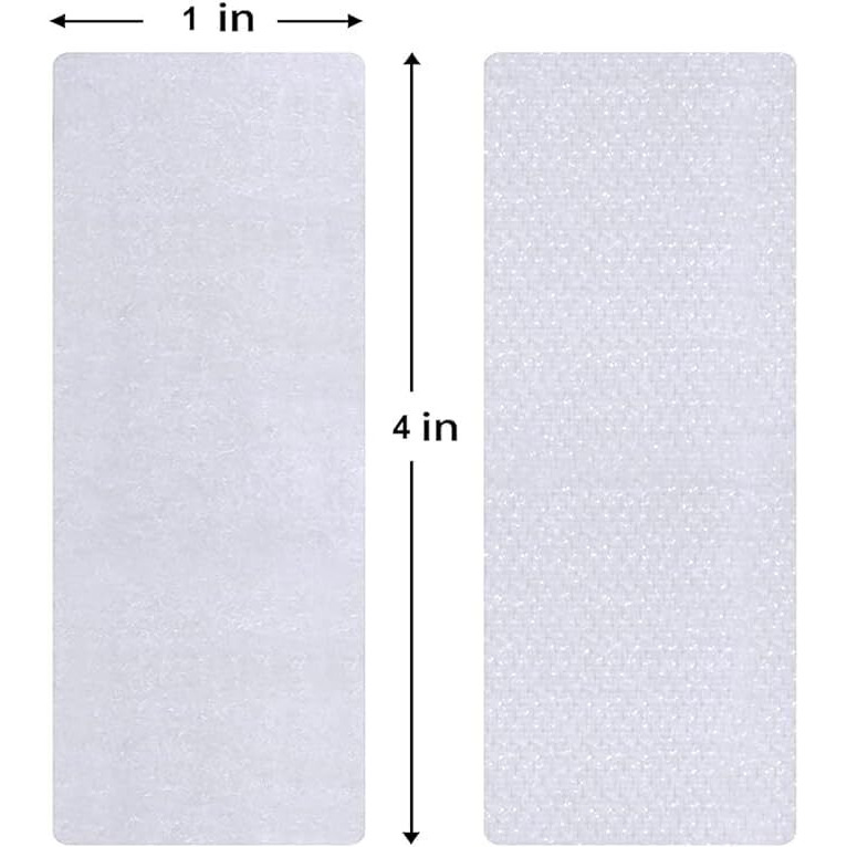 Kichker 10 Sets Heavy Duty Hook And Loop Strips With Adhesive, 4X1 Inch Strong Fasteners, Stick-On Back Double Side Mounting Interlocking Tape For Home School Office (White)