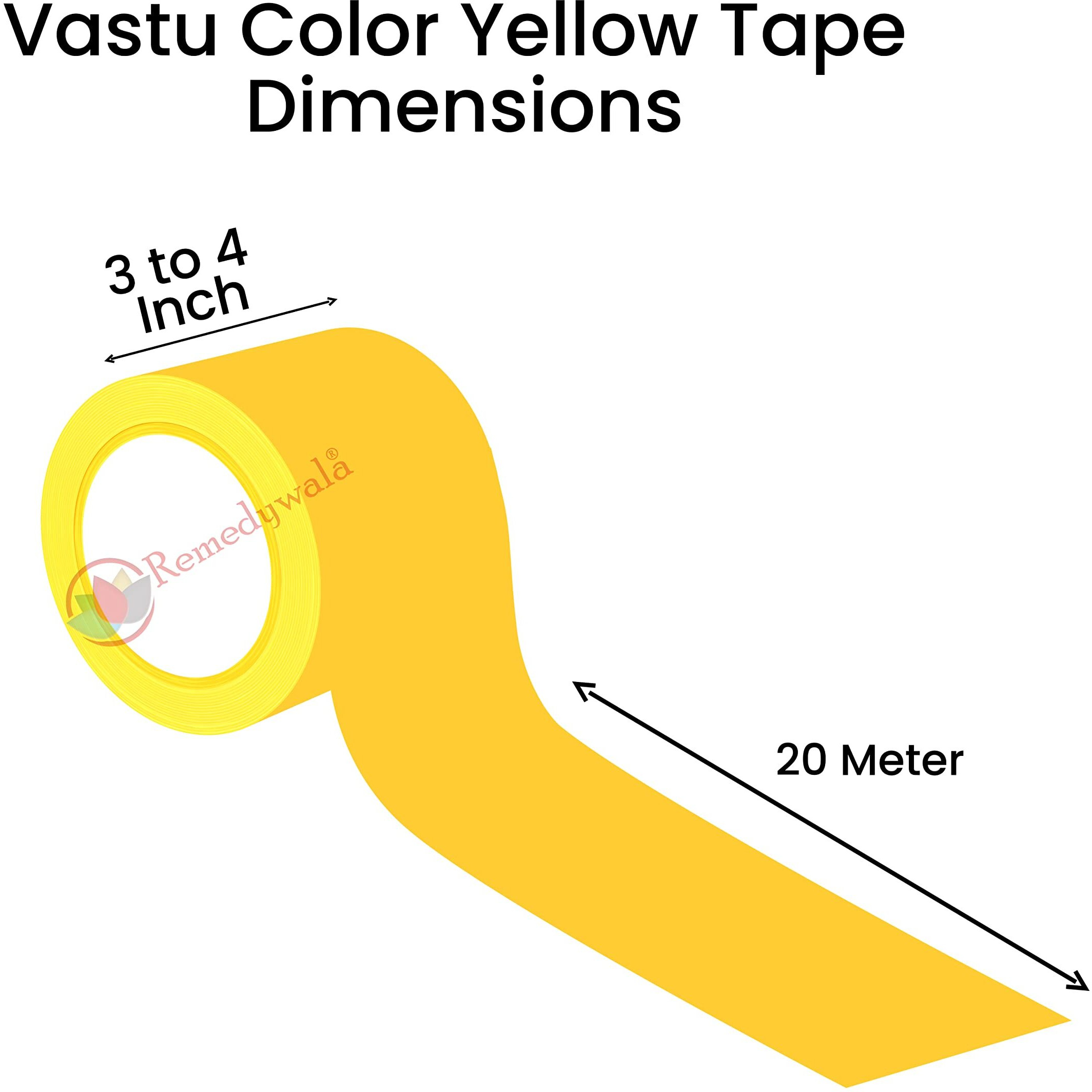 Remedywala Vastu Yellow Color Tape (3 To 4 Inch) (20 Meter)