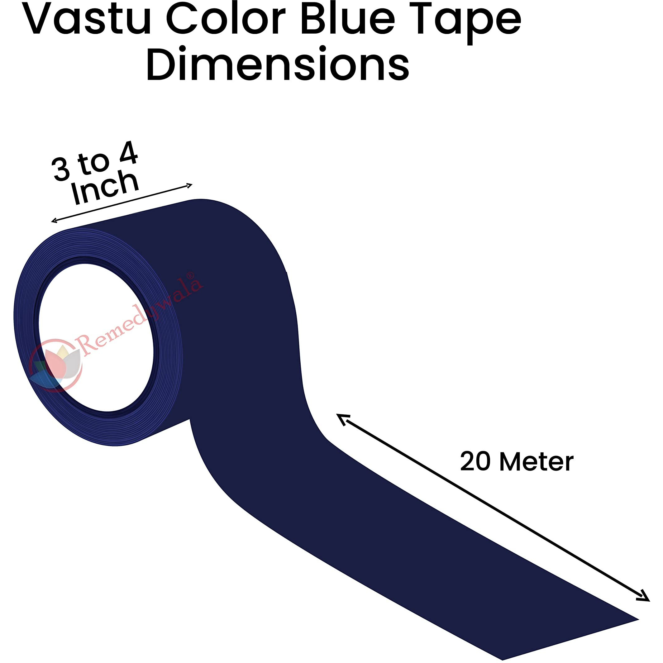 Remedywala Vastu Blue Color Tape (3 To 4 Inch) (20 Meter)