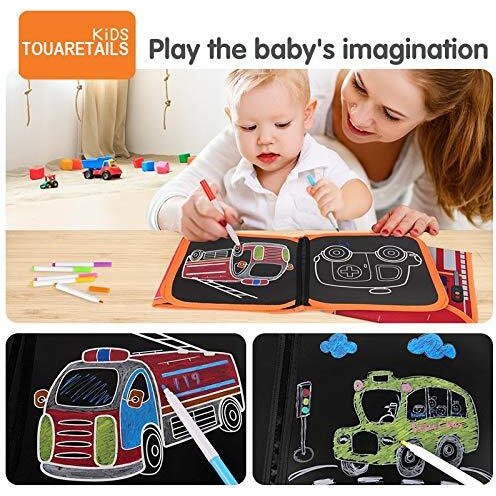Touaretails Tumama Double Side Magic Sketch Drawing Writing Book Board For Animals Traffic Drawing, Sketching, Writing Painting Book Board For Kids, Toys With Water Sketch Pen