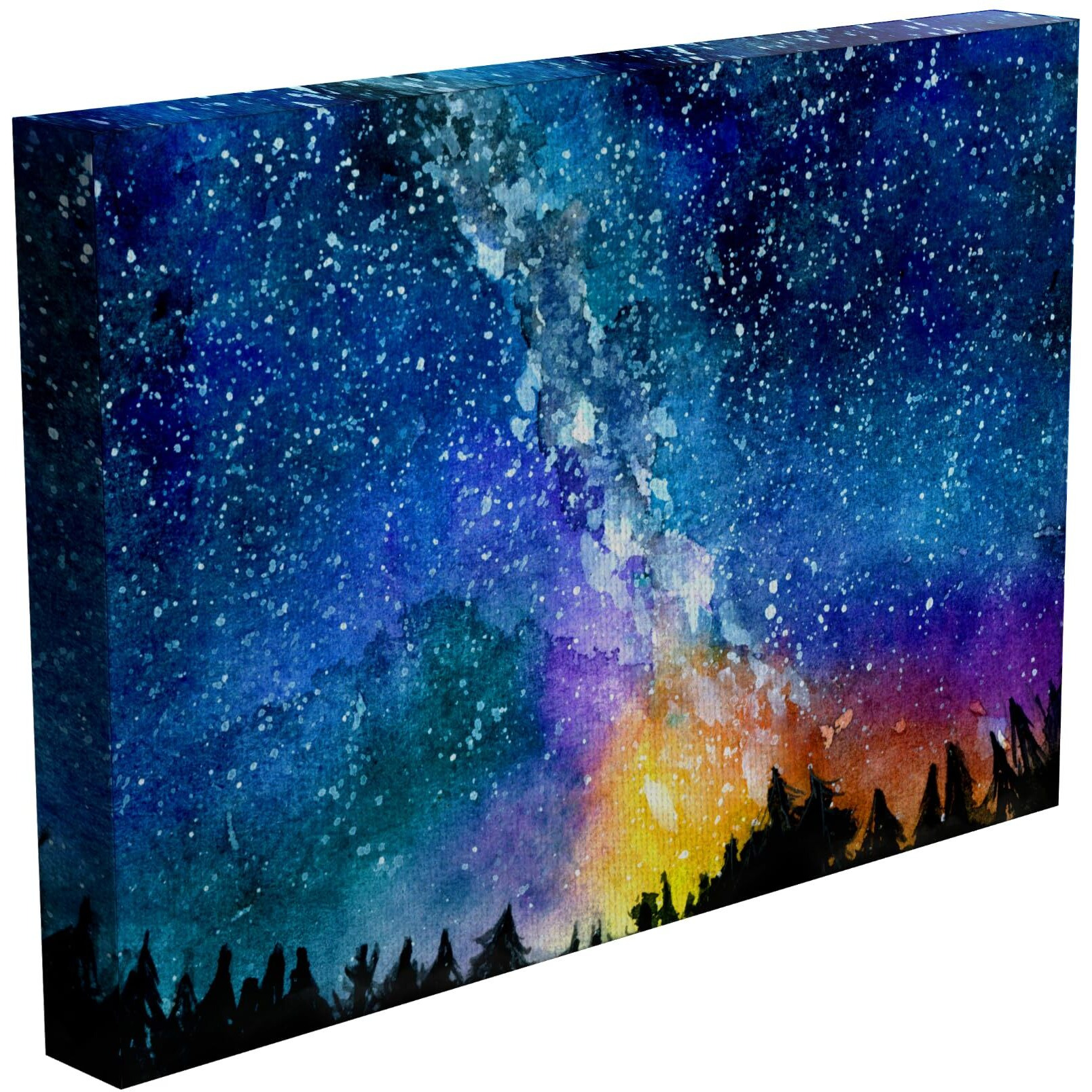 Inephos Framed Canvas Painting - The Infinite Universe - Nature Art Wall Painting For Living Room, Bedroom, Office, Hotels, Drawing Room (Multi, 85Cm X 55Cm)
