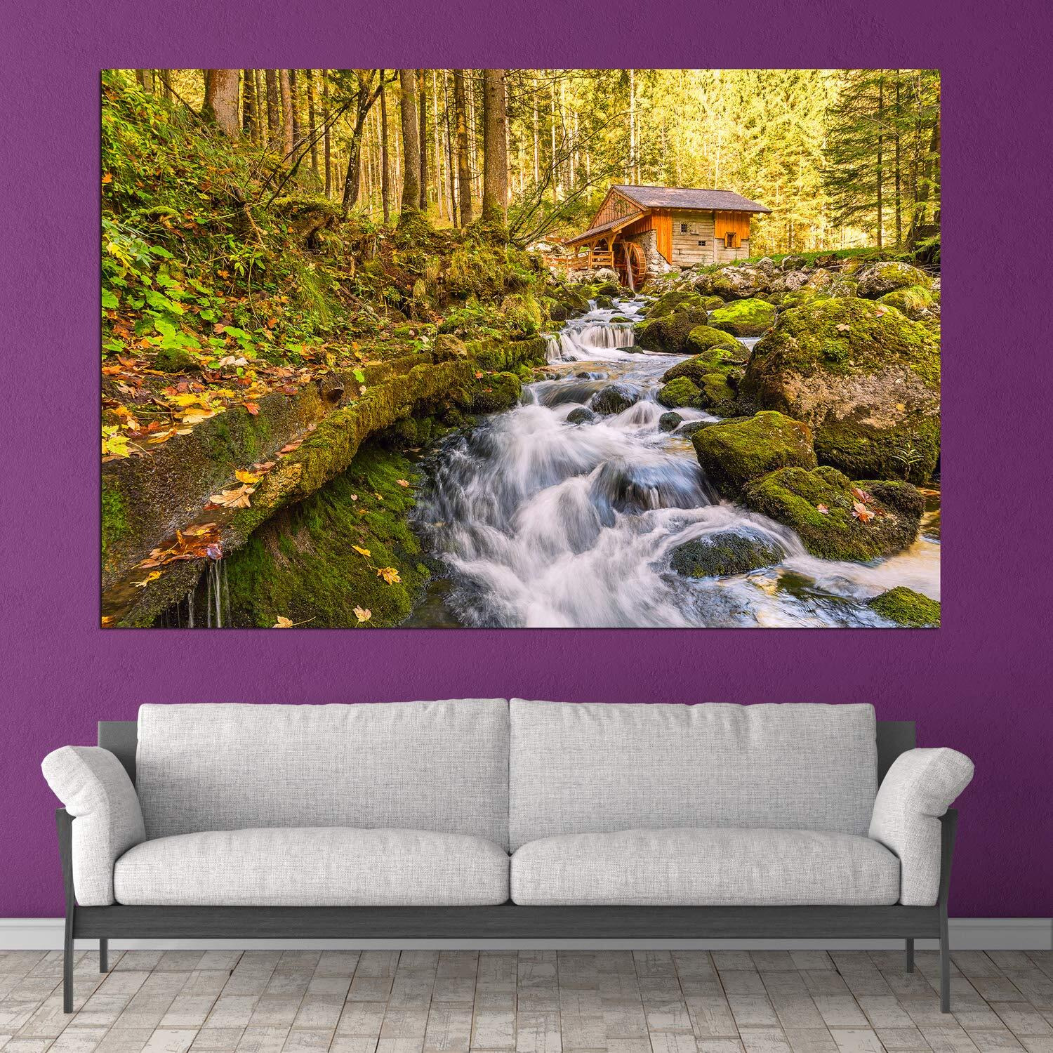 Inephos Beautiful Landscape Nature Art Wall Framed Canvas Painting For Living Room, Bedroom, Office, Hotels, Drawing Room (Multicolour, 85X55Cm)