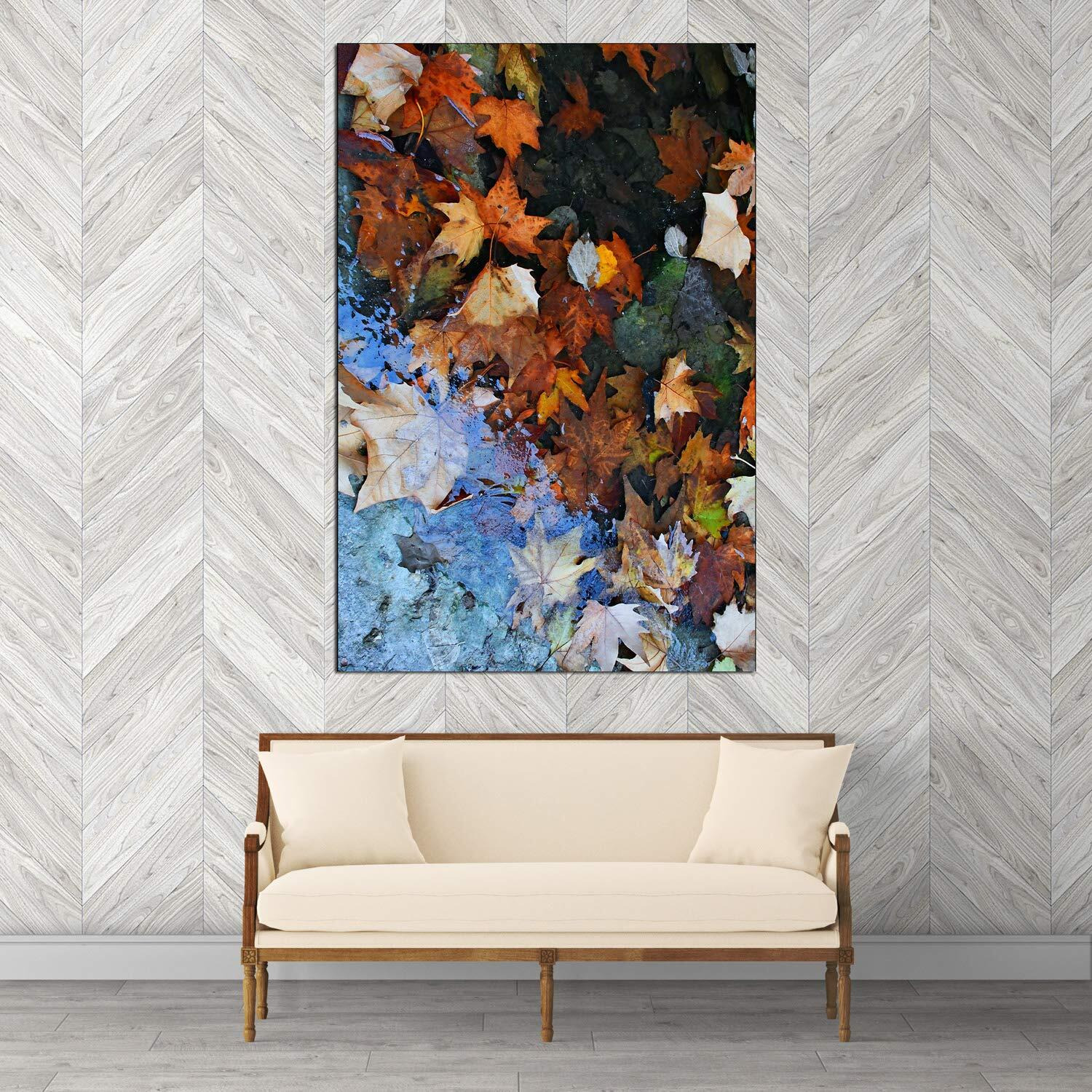 Inephos Framed Canvas Painting Colours Of Autumn Nature Art Wall Painting For Living Room, Bedroom, Office, Hotels, Drawing Room (Multi Color, 85Cm X 55Cm)