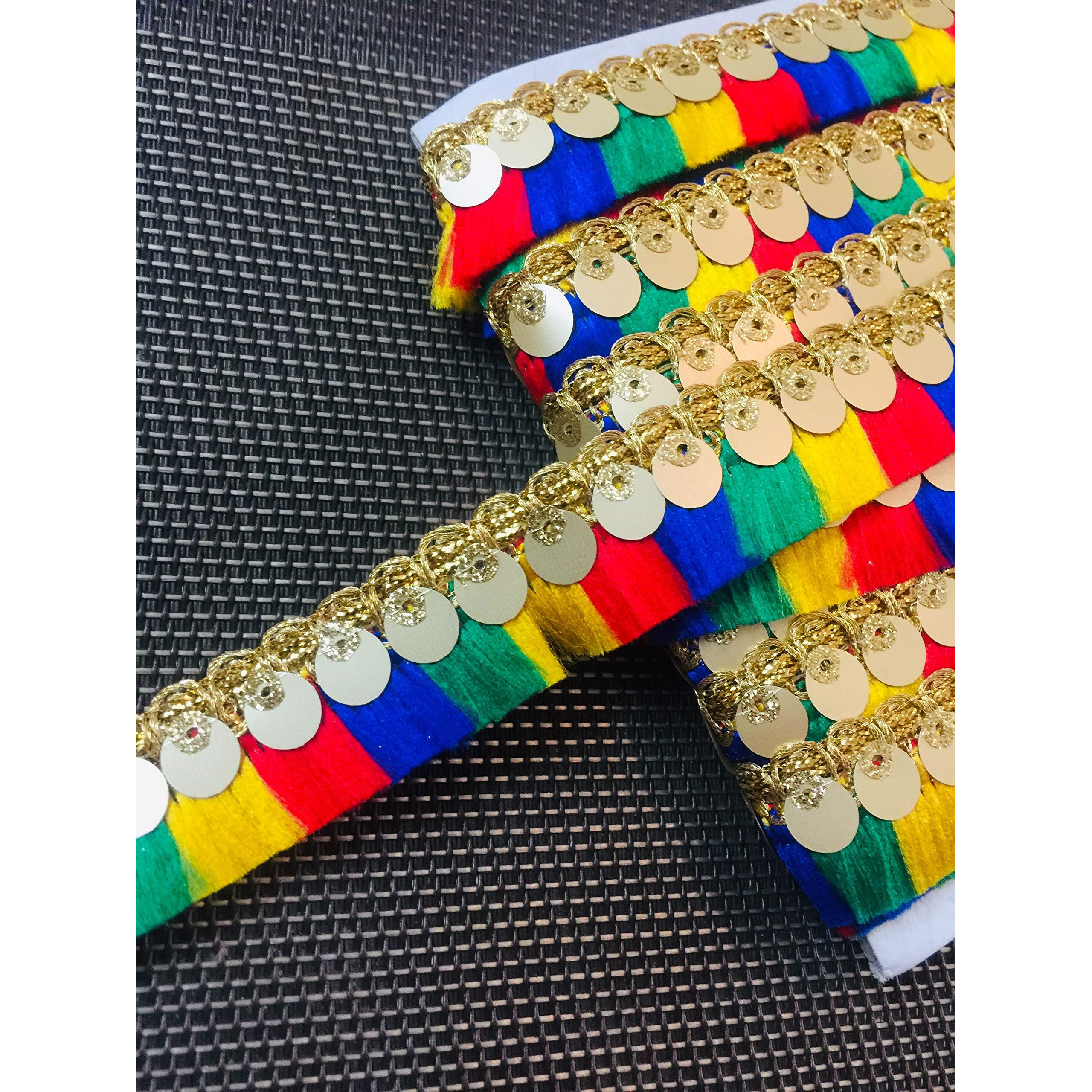 Eera Fashion Icing Private Limited Laces Border For Women's Dresses, Dupatta, Bridal Dresses, Saree, Skirt, Lehengas, Palazzo, Anarkali Suits, Blouses, Craft And Home Decor (9 Mtrs, Multicolour)