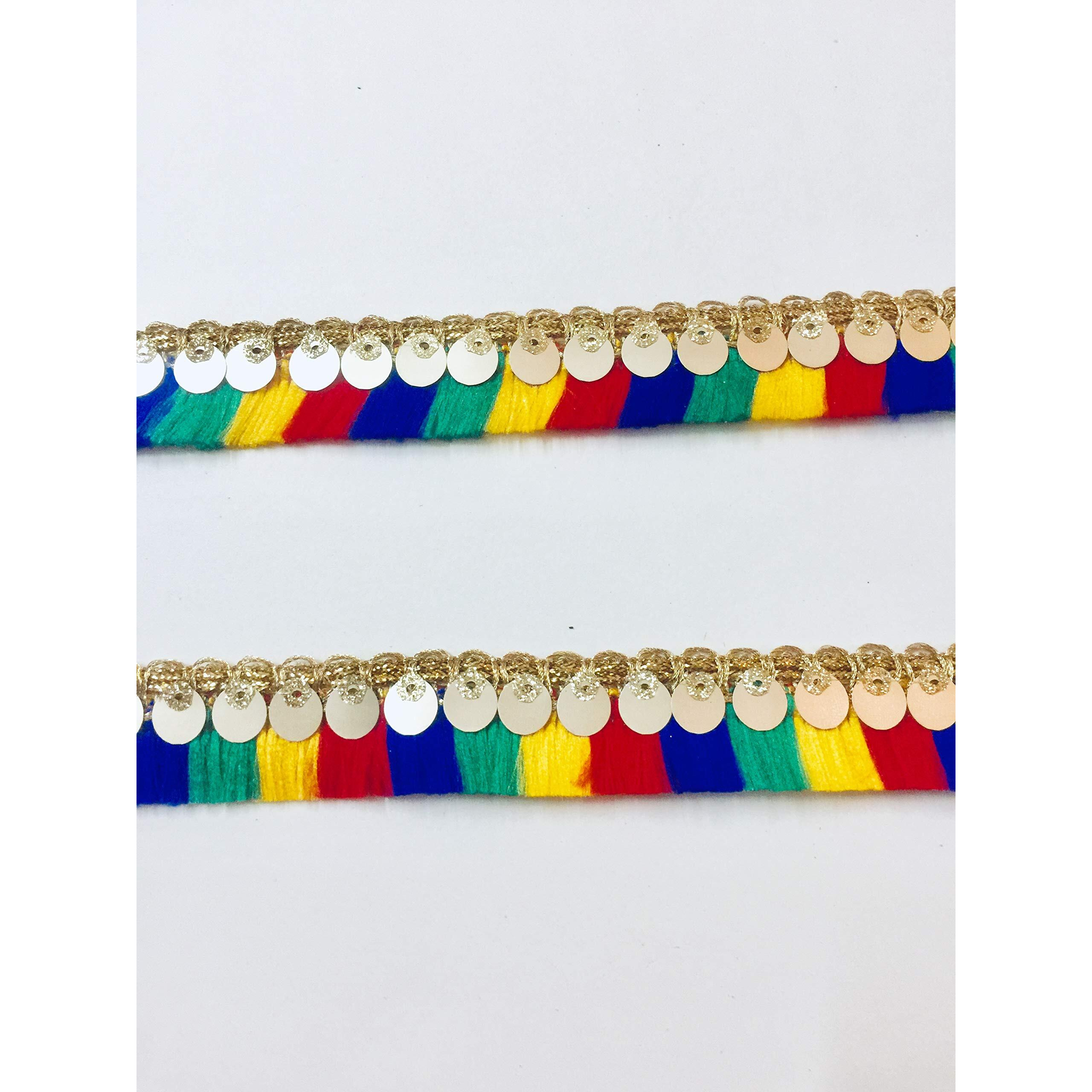 Eera Fashion Icing Private Limited Laces Border For Women's Dresses, Dupatta, Bridal Dresses, Saree, Skirt, Lehengas, Palazzo, Anarkali Suits, Blouses, Craft And Home Decor (9 Mtrs, Multicolour)