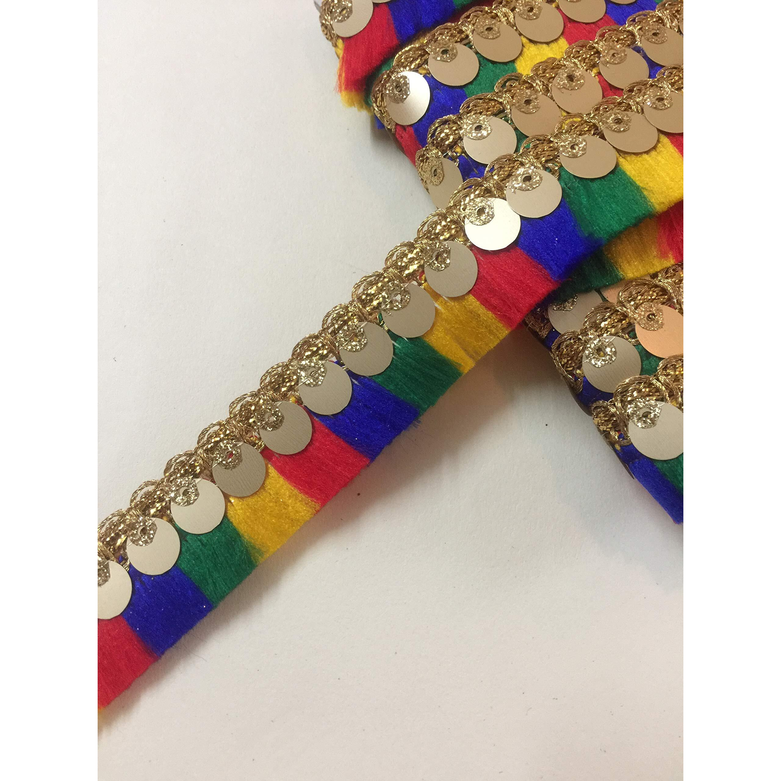 Eera Fashion Icing Private Limited Laces Border For Women's Dresses, Dupatta, Bridal Dresses, Saree, Skirt, Lehengas, Palazzo, Anarkali Suits, Blouses, Craft And Home Decor (9 Mtrs, Multicolour)
