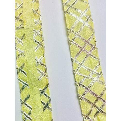 Eerafashionicing Lemon Yellow Gota Work 9 Meter Laces Borders