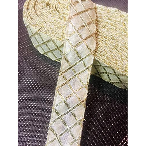 Eera Fashion Icing Private Limited Gota Borders Lace, Light Cream And Golden, 9 Meter