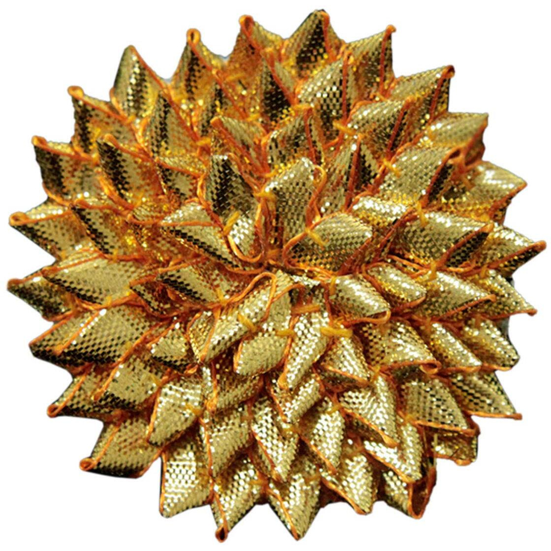 Embroiderymaterial Gota Patti Flowers Decoration & Craft Making Appliques Patches (Dark Gold_Pack Of 10)