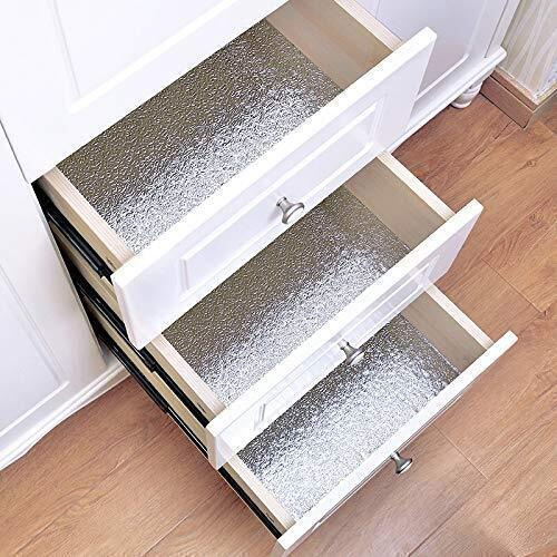 Antokin Kitchen Aluminium Foil Stickers Oil Proof Backsplash Wallpaper Self-Adhesive Wall Sticker Anti-Mold And Heat Resistant For Walls Cabinets Drawers And Shelves (Silver)